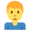 Man Frowning emoji on Twitter
